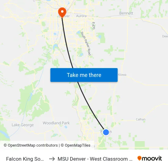 Falcon King Soopers to MSU Denver - West Classroom Building map