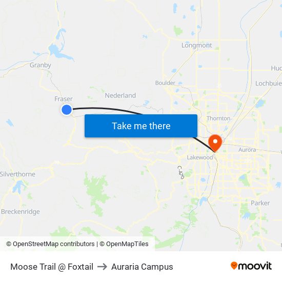 Moose Trail @ Foxtail to Auraria Campus map