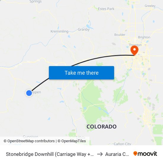 Stonebridge Downhill (Carriage Way + Stonebridge Inn) to Auraria Campus map