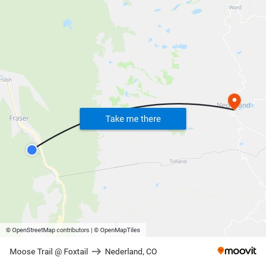 Moose Trail @ Foxtail to Nederland, CO map