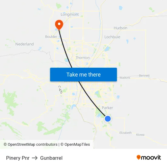 Pinery Pnr to Gunbarrel map