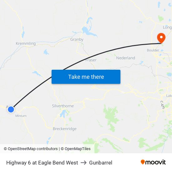Highway 6 at Eagle Bend West to Gunbarrel map