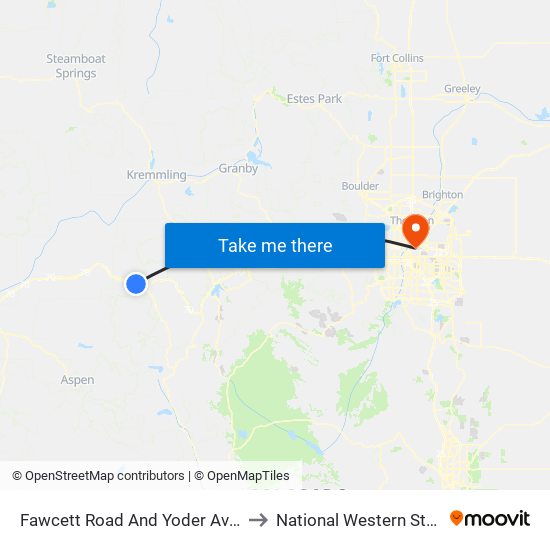 Fawcett Road And Yoder Ave (Walmart) to National Western Stock Show map
