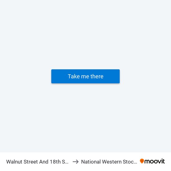 Walnut Street And 18th Street Wb to National Western Stock Show map