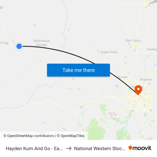 Hayden Kum And Go - Eastbound to National Western Stock Show map
