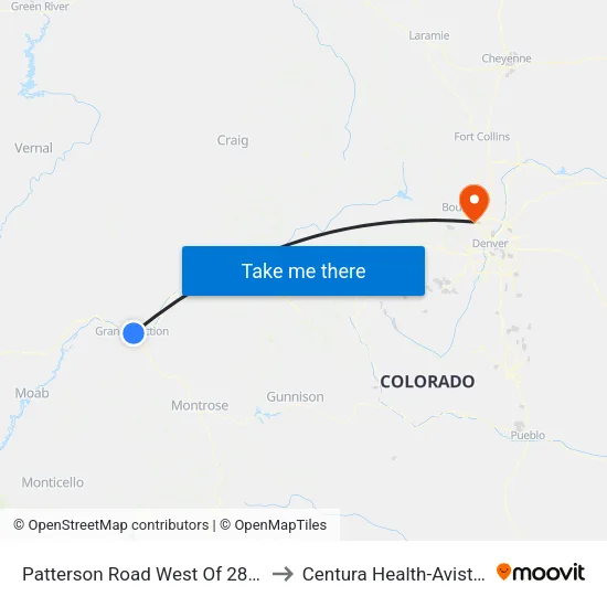 Patterson Road West Of 28 ¼ Road (Mantey Heights) to Centura Health-Avista Adventist Hospital map