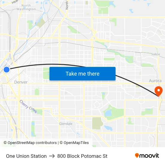 One Union Station to 800 Block Potomac St map