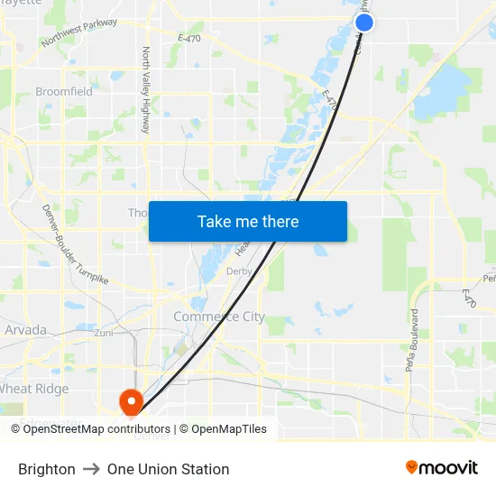Brighton to One Union Station map