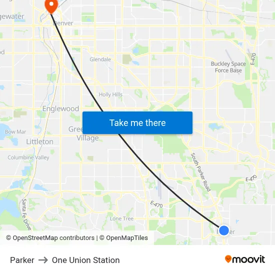 Parker to One Union Station map