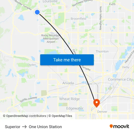 Superior to One Union Station map