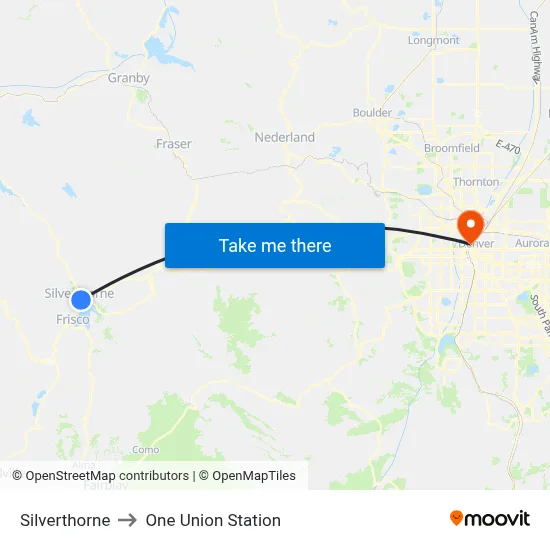 Silverthorne to One Union Station map