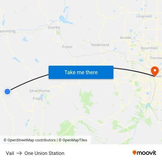 Vail to One Union Station map