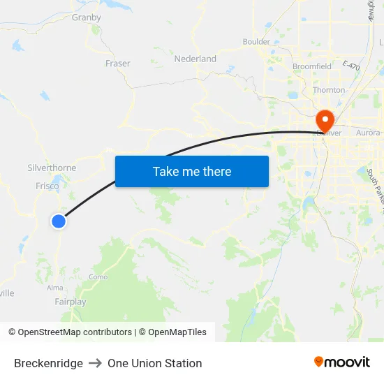 Breckenridge to One Union Station map
