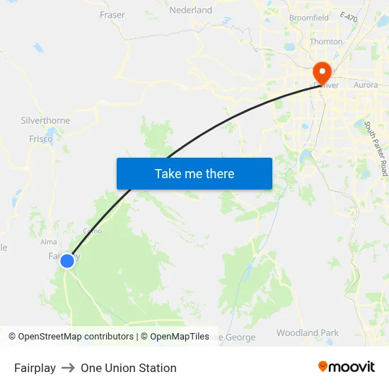 Fairplay to One Union Station map