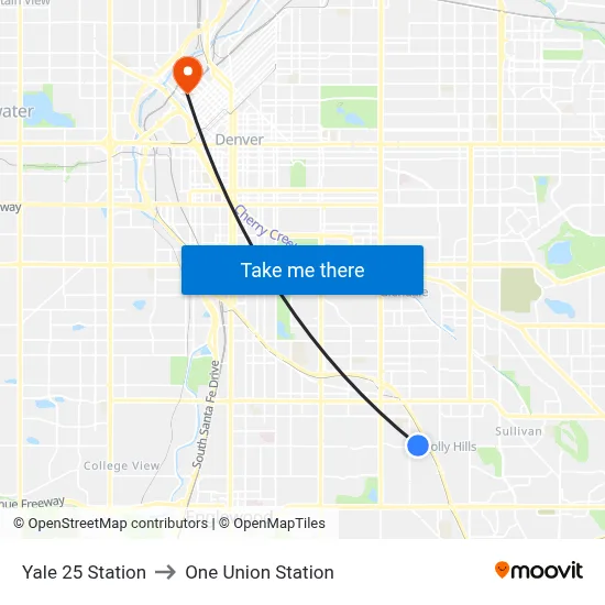 Yale 25 Station to One Union Station map