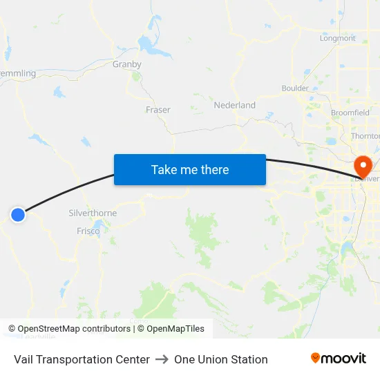 Vail Transportation Center to One Union Station map
