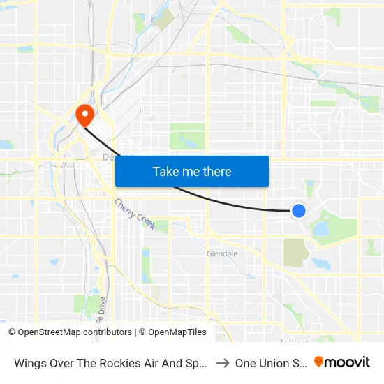 Wings Over The Rockies Air And Space Museum to One Union Station map