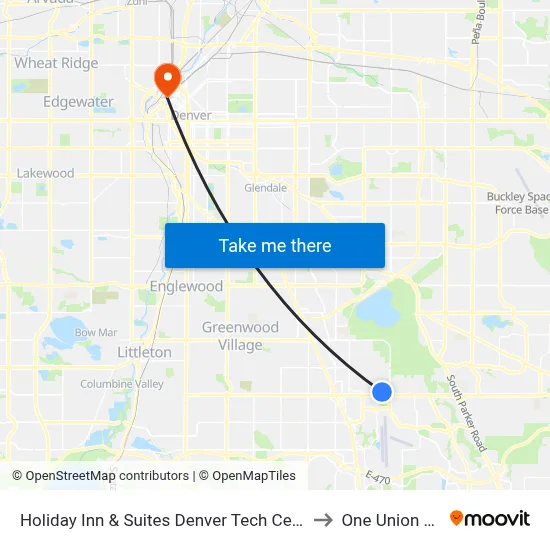 Holiday Inn & Suites Denver Tech Center-Centennial to One Union Station map