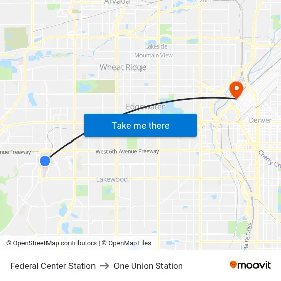 Federal Center Station to One Union Station map