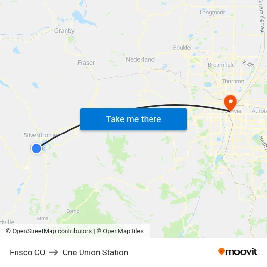 Frisco CO to One Union Station map