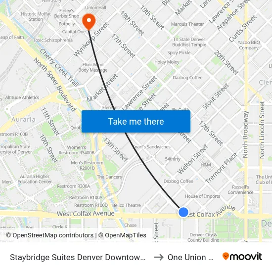 Staybridge Suites Denver Downtown an IHG Hotel to One Union Station map