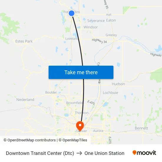 Downtown Transit Center (Dtc) to One Union Station map