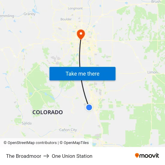 The Broadmoor to One Union Station map