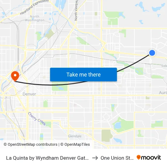 La Quinta by Wyndham Denver Gateway Park to One Union Station map