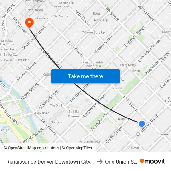 Colorado National Bank Building to One Union Station map