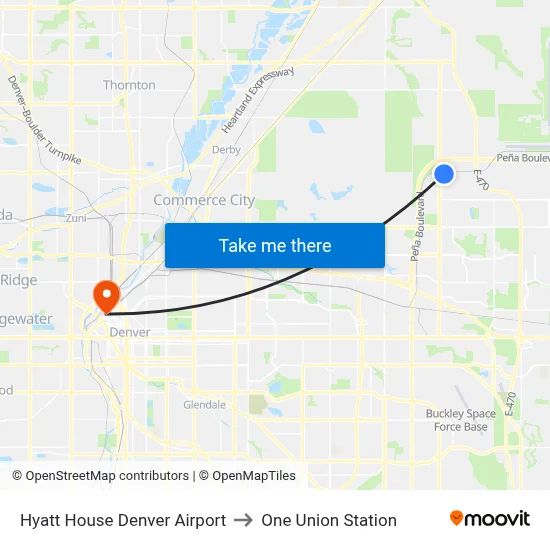 Hyatt House to One Union Station map