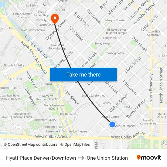 Hyatt House Denver Downtown (Construction) to One Union Station map