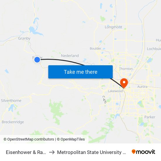 Eisenhower & Railroad to Metropolitan State University Of Denver map