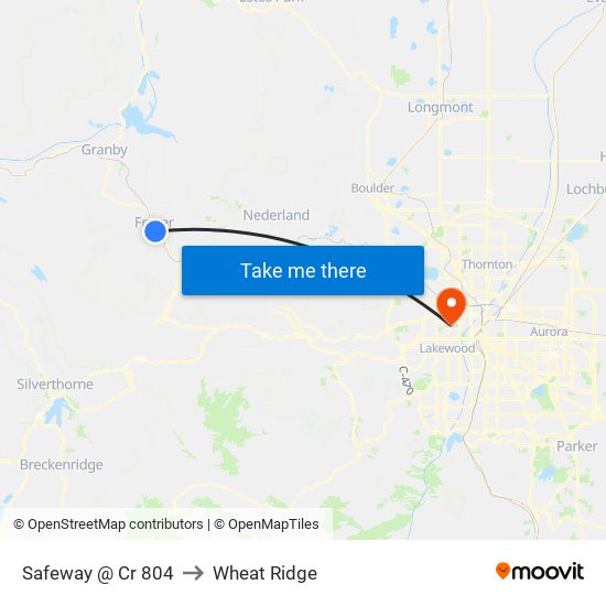 Safeway @ Cr 804 to Wheat Ridge map