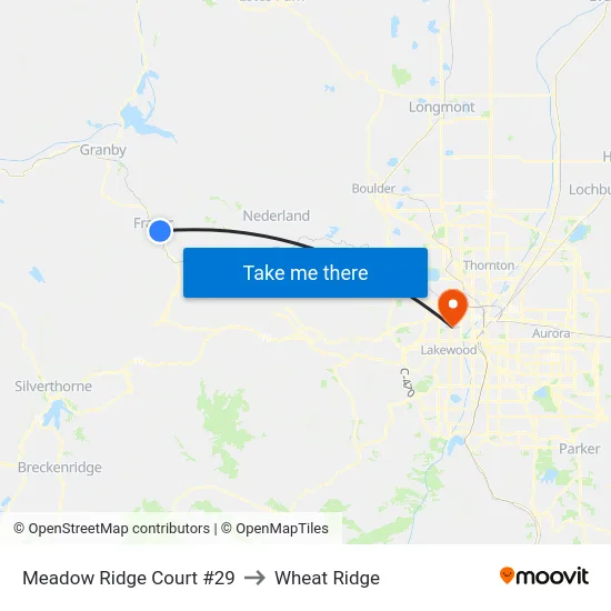 Meadow Ridge Court #29 to Wheat Ridge map