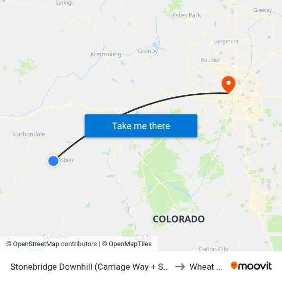 Stonebridge Downhill (Carriage Way + Stonebridge Inn) to Wheat Ridge map