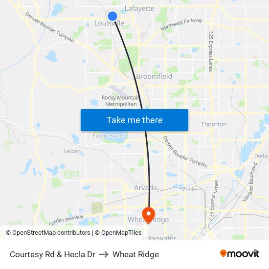 Courtesy Rd & Hecla Dr to Wheat Ridge map
