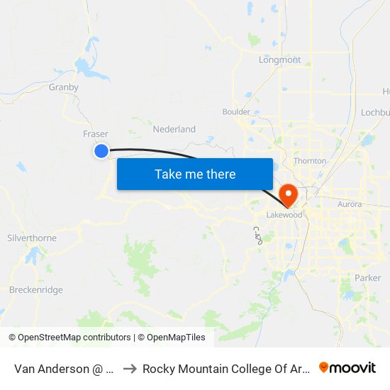 Van Anderson @ Vasquez to Rocky Mountain College Of Art And Design map