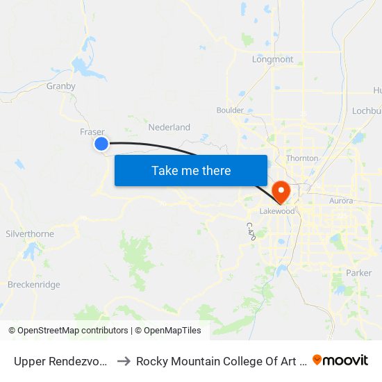 Upper Rendezvous Road to Rocky Mountain College Of Art And Design map