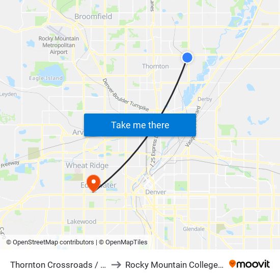 Thornton Crossroads / 104th Ave Station to Rocky Mountain College Of Art And Design map