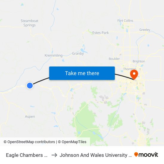 Eagle Chambers Park & Ride to Johnson And Wales University - Denver Campus map