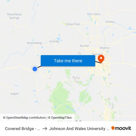Covered Bridge - Eastbound to Johnson And Wales University - Denver Campus map