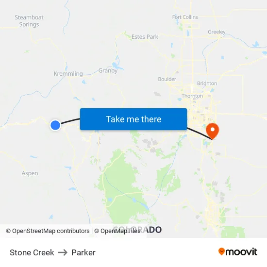 Stone Creek to Parker map