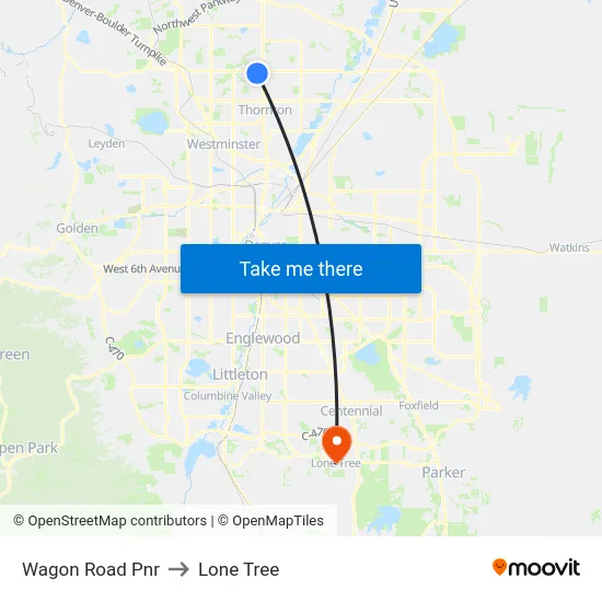 Wagon Road Pnr to Lone Tree map