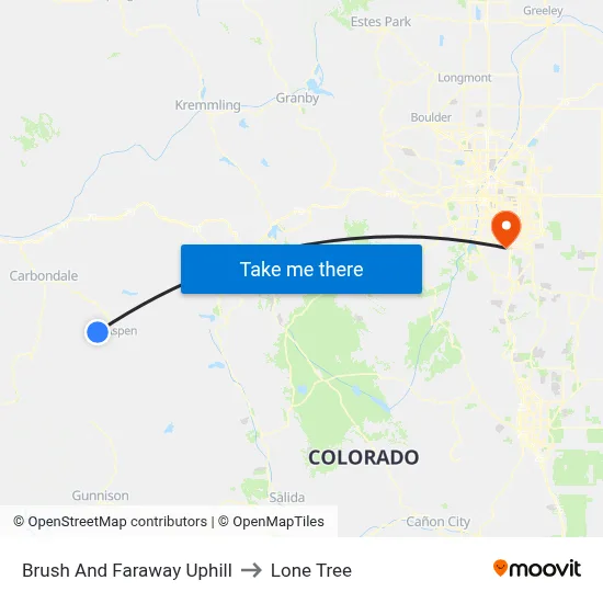 Brush And Faraway Uphill to Lone Tree map