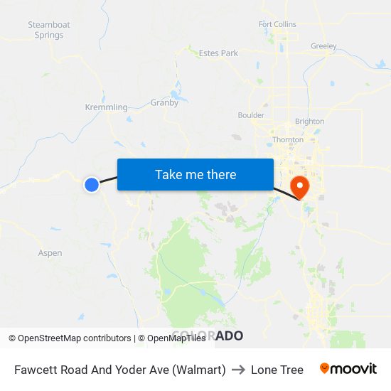 Fawcett Road And Yoder Ave (Walmart) to Lone Tree map