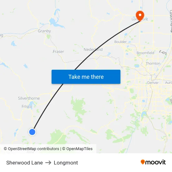 Sherwood Lane to Longmont map