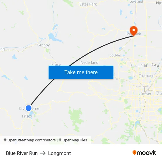 Blue River Run to Longmont map