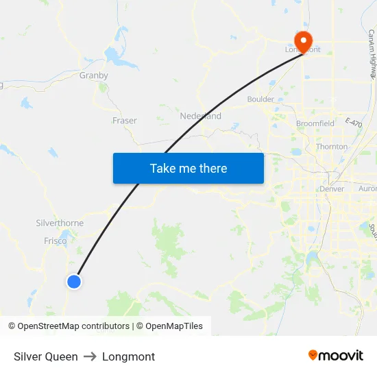 Silver Queen to Longmont map