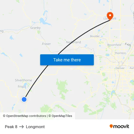 Peak 8 to Longmont map