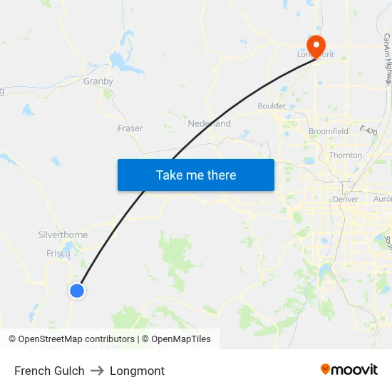 French Gulch to Longmont map